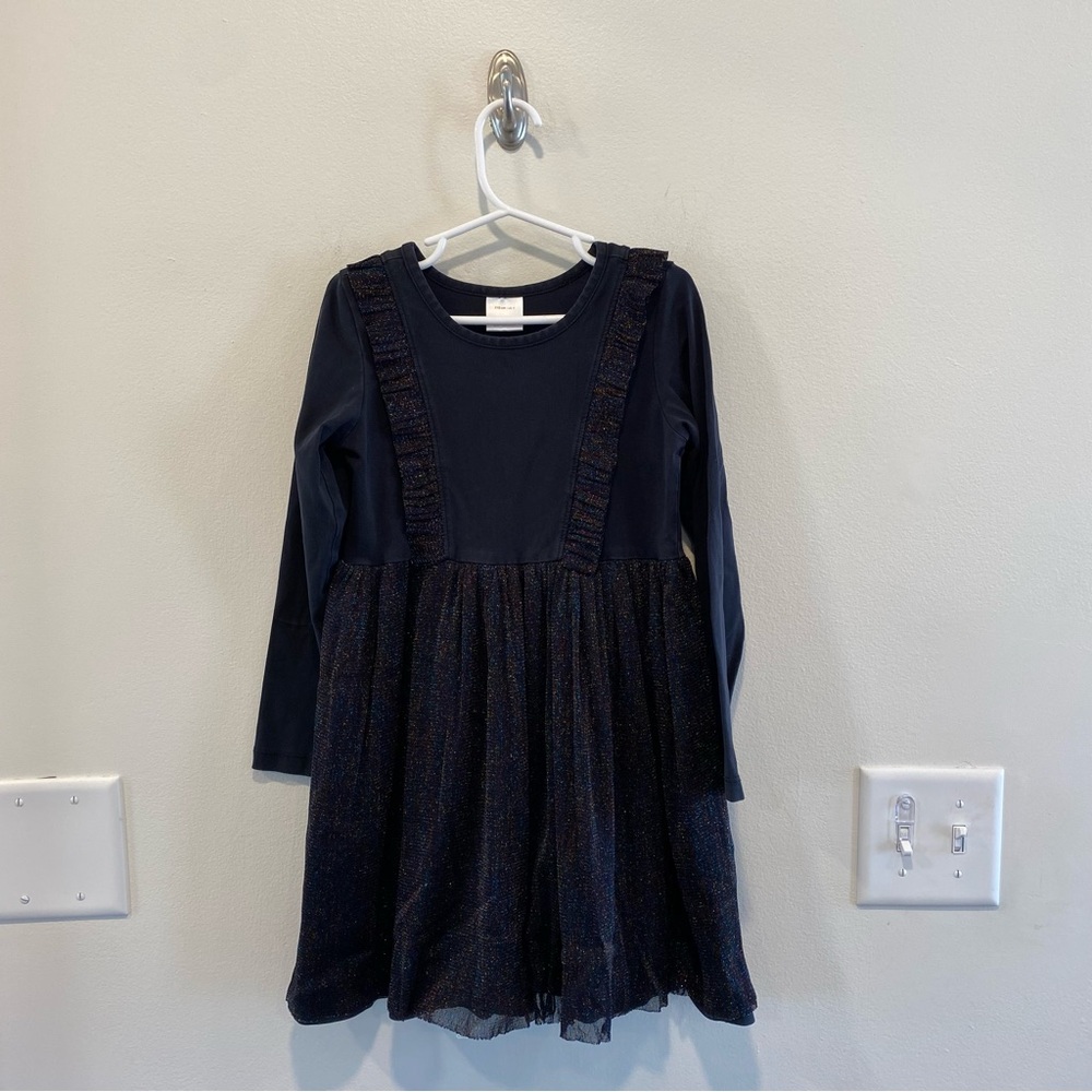 Hanna Andersson sparkle dress in black tulle 110 US 5 black party twirly